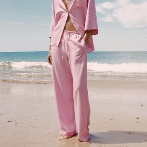 ZARA FLOWY PANTS ZW COLLECTION in Pajama Style